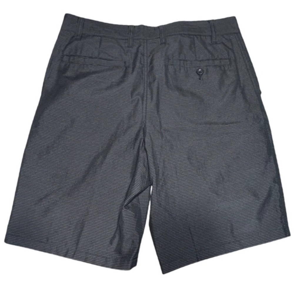 Mossimo Chino Shorts Mens 34 Micro Stripe Charcoal Gray Flat Front Casual 10" - Picture 2 of 6